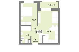 1-к квартира, вторичка, 39м2, 16/26 этаж