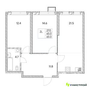 2-к квартира, вторичка, 65м2, 18/31 этаж