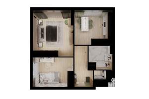 2-к квартира, строящийся дом, 54м2, 6/25 этаж