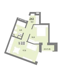 1-к квартира, вторичка, 40м2, 4/18 этаж