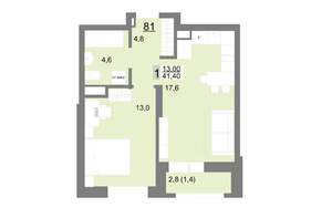 1-к квартира, вторичка, 41м2, 10/26 этаж