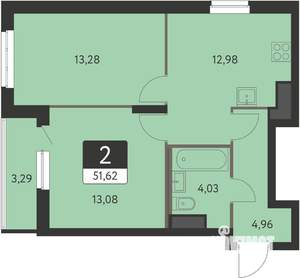 2-к квартира, вторичка, 50м2, 26/31 этаж