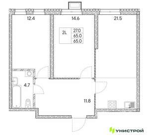 2-к квартира, вторичка, 65м2, 11/30 этаж