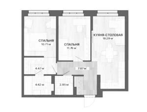 2-к квартира, вторичка, 61м2, 6/15 этаж
