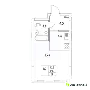 1-к квартира, вторичка, 30м2, 2/31 этаж