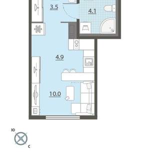 Студия квартира, вторичка, 23м2, 14/24 этаж