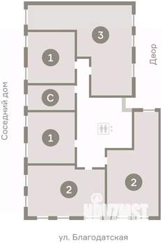 1-к квартира, вторичка, 40м2, 4/9 этаж
