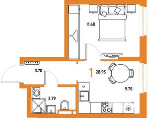 1-к квартира, вторичка, 29м2, 6/24 этаж