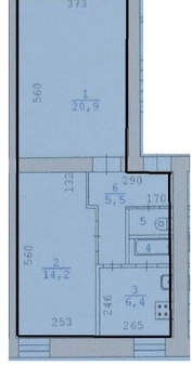 2-к квартира, вторичка, 50м2, 1/3 этаж