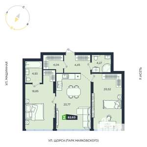 2-к квартира, вторичка, 83м2, 2/31 этаж