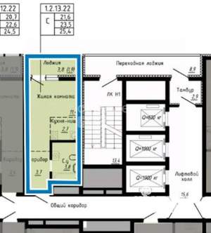 Студия квартира, сданный дом, 22м2, 22/26 этаж