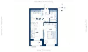 1-к квартира, вторичка, 47м2, 18/31 этаж