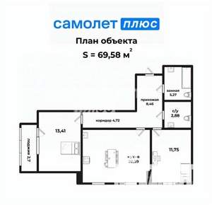 2-к квартира, сданный дом, 70м2, 5/30 этаж