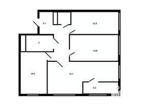 3-к квартира, вторичка, 85м2, 5/34 этаж