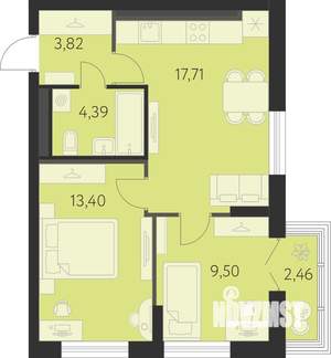2-к квартира, вторичка, 50м2, 15/31 этаж