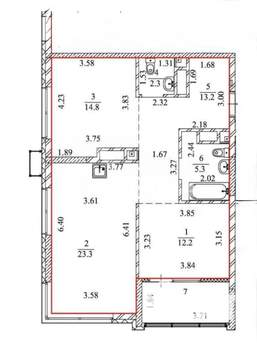 2-к квартира, вторичка, 75м2, 5/15 этаж