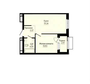 1-к квартира, вторичка, 39м2, 15/30 этаж