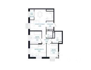 3-к квартира, строящийся дом, 89м2, 23/25 этаж