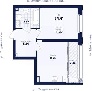 1-к квартира, вторичка, 34м2, 28/31 этаж