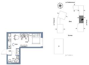 Студия квартира, строящийся дом, 23м2, 9/24 этаж