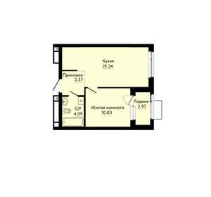 1-к квартира, вторичка, 39м2, 13/30 этаж