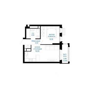 1-к квартира, строящийся дом, 36м2, 12/30 этаж