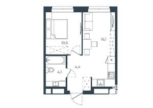 1-к квартира, вторичка, 35м2, 4/25 этаж