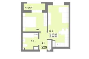 1-к квартира, вторичка, 40м2, 26/26 этаж