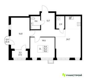 2-к квартира, вторичка, 78м2, 19/30 этаж