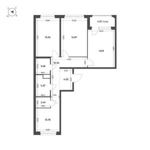 3-к квартира, вторичка, 88м2, 4/10 этаж