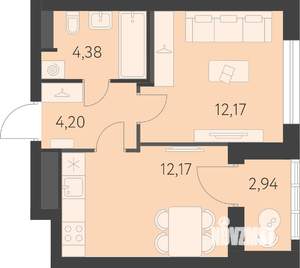 1-к квартира, вторичка, 34м2, 5/16 этаж