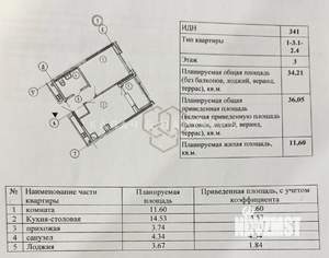 2-к квартира, вторичка, 36м2, 3/11 этаж