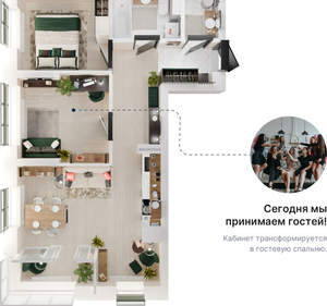 2-к квартира, вторичка, 60м2, 4/15 этаж