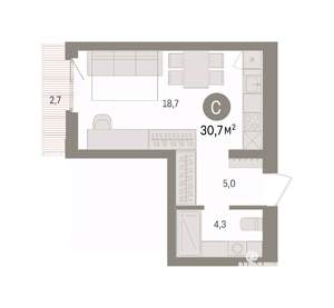 Студия квартира, вторичка, 31м2, 4/7 этаж