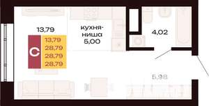 Студия квартира, вторичка, 29м2, 7/30 этаж