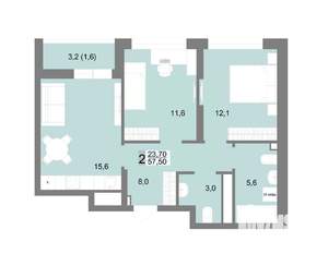 2-к квартира, вторичка, 58м2, 22/25 этаж