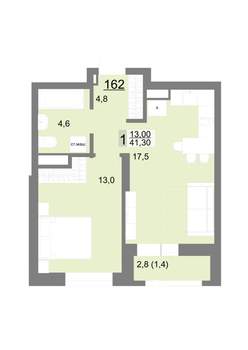 1-к квартира, вторичка, 41м2, 19/26 этаж