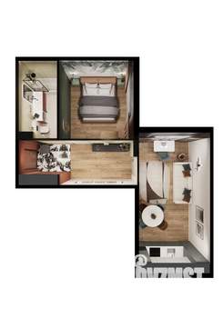 1-к квартира, вторичка, 50м2, 2/12 этаж
