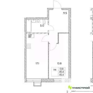 1-к квартира, вторичка, 45м2, 5/31 этаж