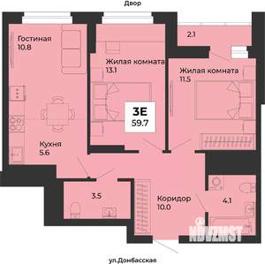 3-к квартира, строящийся дом, 60м2, 21/25 этаж