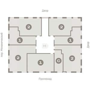 2-к квартира, вторичка, 65м2, 6/8 этаж