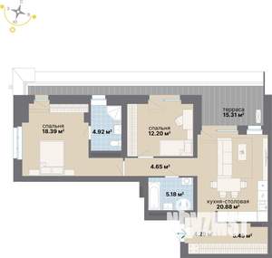 2-к квартира, строящийся дом, 91м2, 3/24 этаж