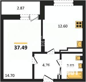 1-к квартира, вторичка, 36м2, 9/17 этаж