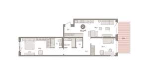 2-к квартира, вторичка, 97м2, 2/15 этаж