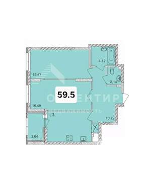 2-к квартира, вторичка, 60м2, 25/25 этаж