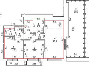 2-к квартира, вторичка, 59м2, 9/9 этаж