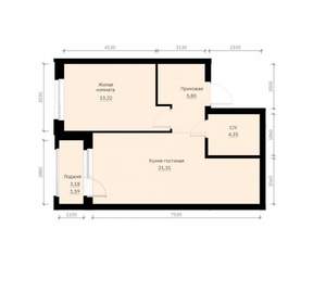 1-к квартира, вторичка, 46м2, 25/30 этаж