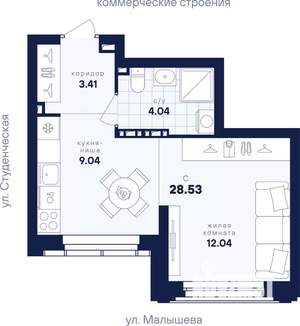 Студия квартира, вторичка, 29м2, 5/31 этаж