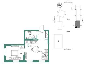 2-к квартира, строящийся дом, 44м2, 3/24 этаж