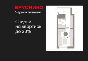 Студия квартира, вторичка, 23м2, 5/8 этаж